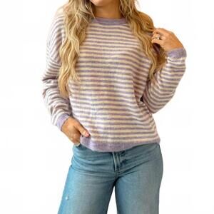 NEW OLIVACEOUS haley stripe sweater in lavender